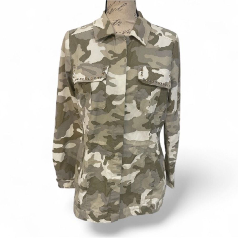 Boston Proper Metallic Camo Utility Jacket – Size S EUC